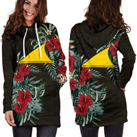 Tokelau Hoodie Dress - Tokelau Flag Hibiscus - Polynesian Pride