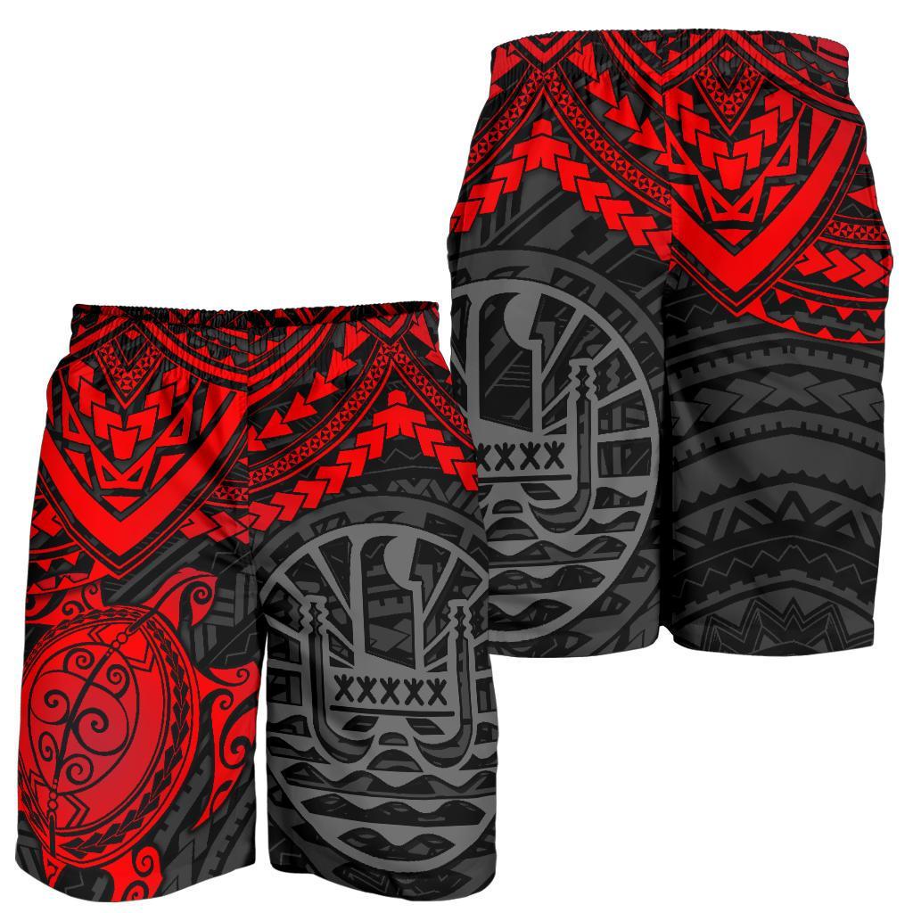 Tahiti Polynesian Men's Shorts - Red Turtle RED - Polynesian Pride