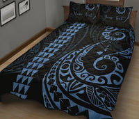 Personalized - Hawaii Quilt Bed Set - Hawaii Polynesian Quilt Bed Set - Pastel Blue - Polynesian Pride