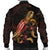 Niue Polynesian Men's Bomber Jacket - Turtle With Blooming Hibiscus Gold - Polynesian Pride