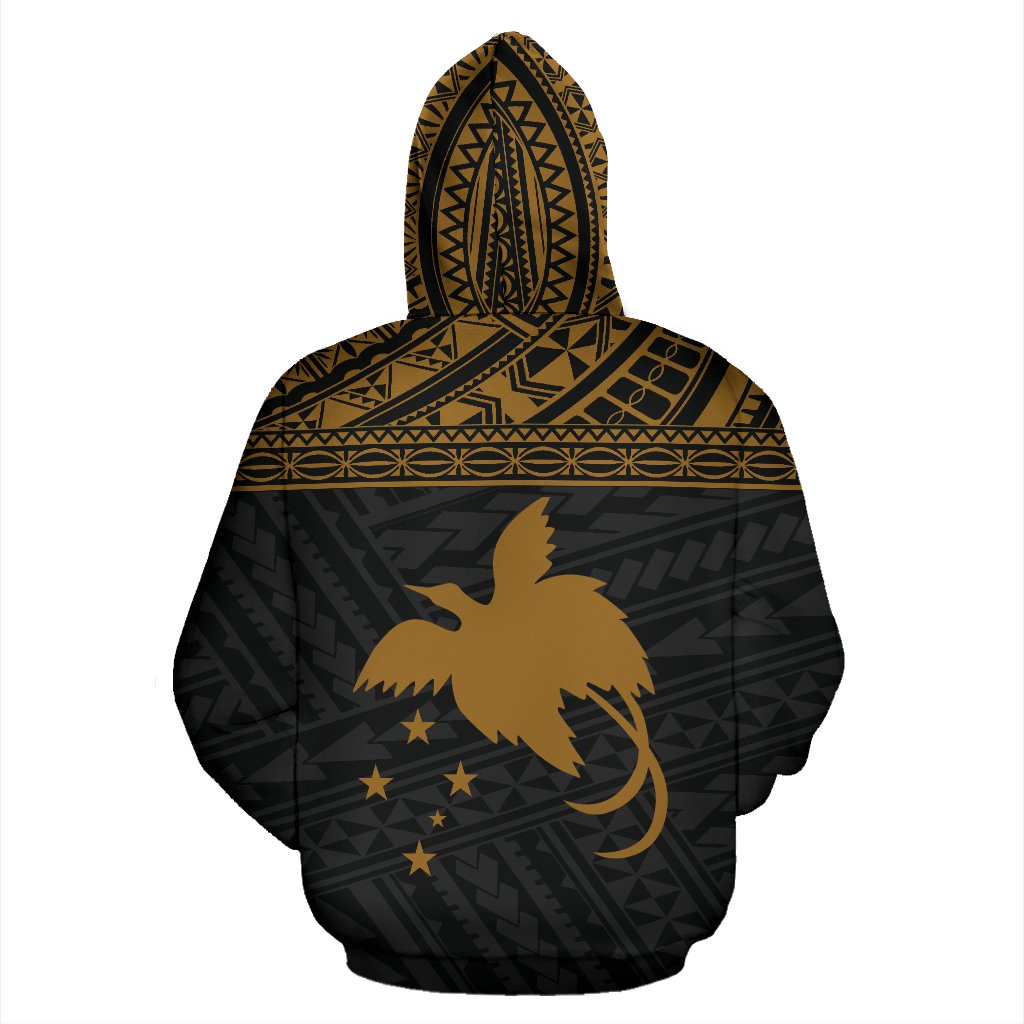 Papua New Guinea Polynesian ll Over Hoodie Gold Horizontal - Polynesian Pride