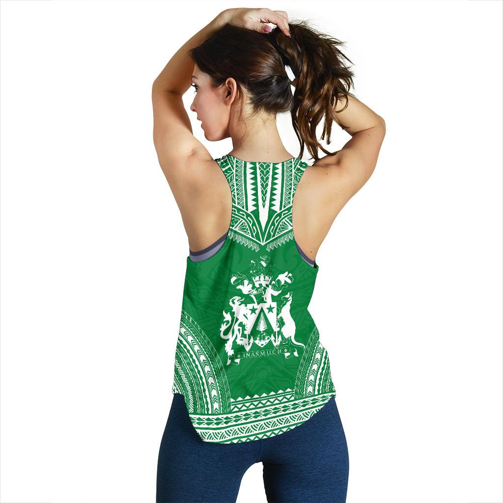 Norfolk Island Women's Racerback Tank - Polynesian Chief Flag Version - Polynesian Pride