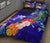 Cook Islands Quilt Bed Set - Humpback Whale with Tropical Flowers (Blue) - Polynesian Pride