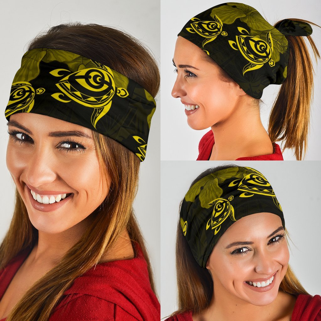 Hawaii Turtle Ohana Hibiscus Polynesian Bandana 3-Pack - Unique Style Yellwo - Polynesian Pride