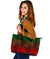 Polynesian Leather Tote Bag - Red Hibiscus Patterns - Polynesian Pride