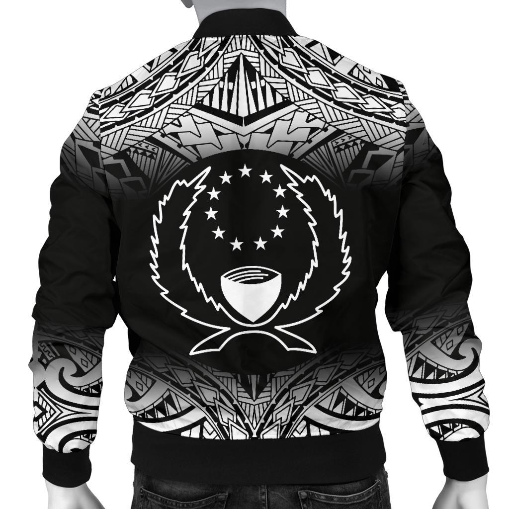 Pohnpei Men's Bomber Jacket - Black Fog Style - Polynesian Pride