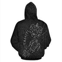 Tahiti Polynesian Family Turtles Zip up Hoodie Grey - Polynesian Pride