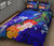 Polynesian Hawaii Quilt Bed Set - Humpback Whale with Tropical Flowers (Blue) - Polynesian Pride