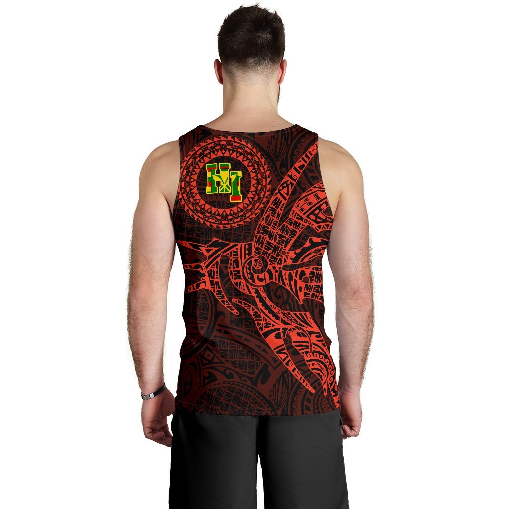 Hawaii Tank Top Polynesian Kanaka Map Hawaiian Men's Tank Top - Orange - TT Style - Polynesian Pride