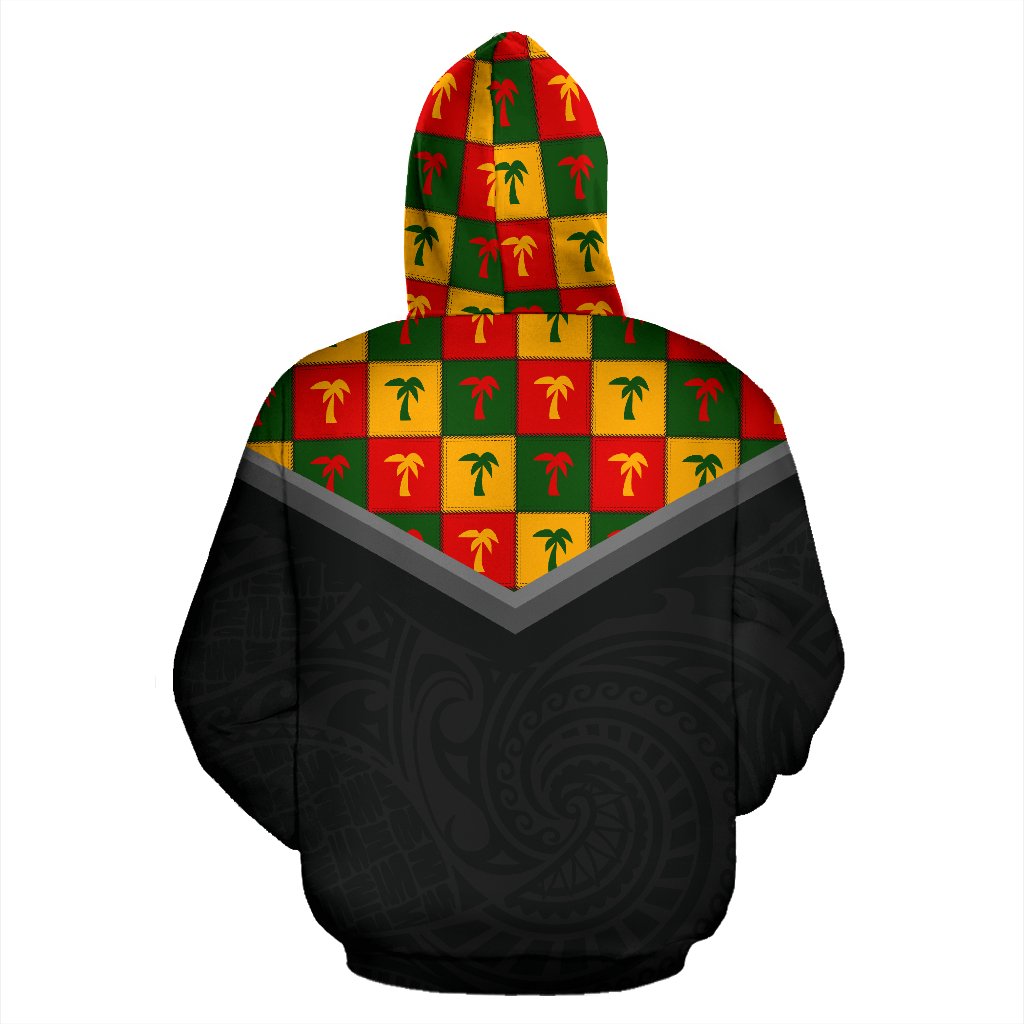 Hawaiian Pattern Vintage Hoodie Coconut Tree Caro - Polynesian Pride