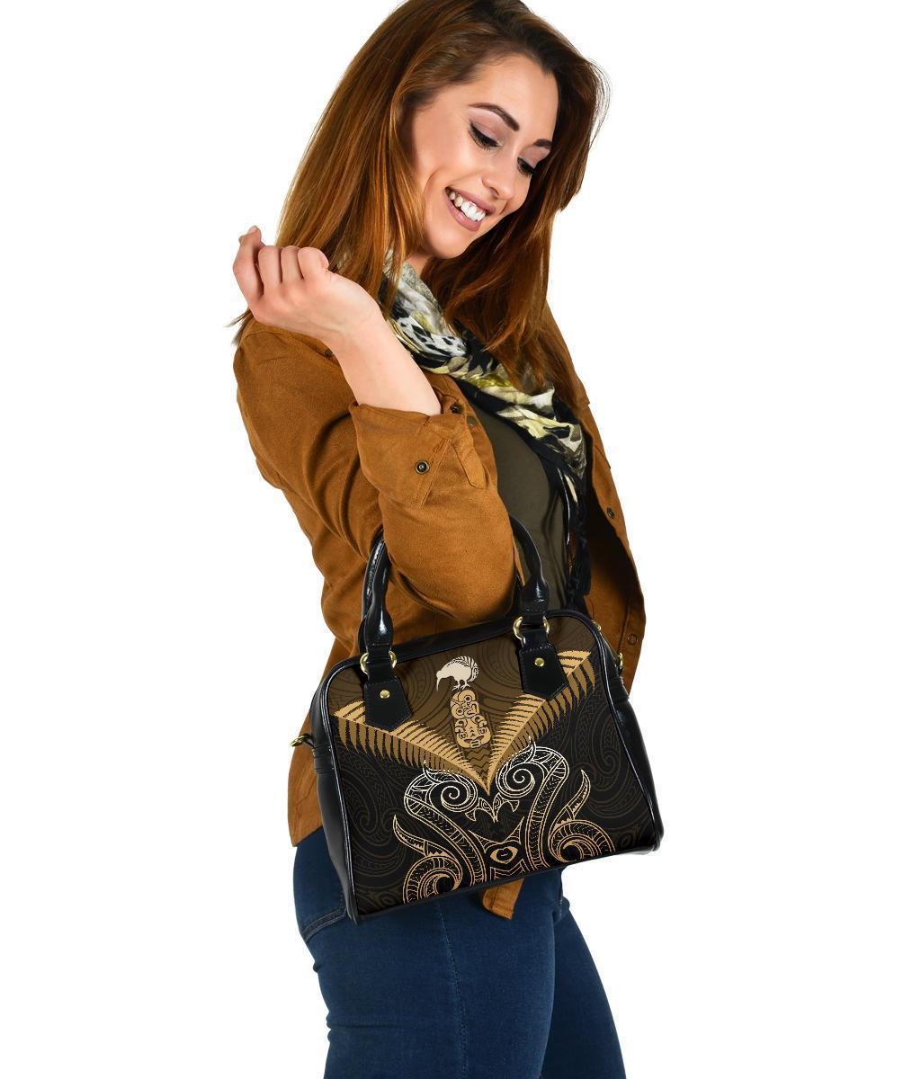 Maori Manaia New Zealand Shoulder Handbag Gold - Polynesian Pride