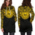 Tahiti Women Hoodie Dress - Tahiti Coat Of Arms Polynesian Gold Black - Polynesian Pride