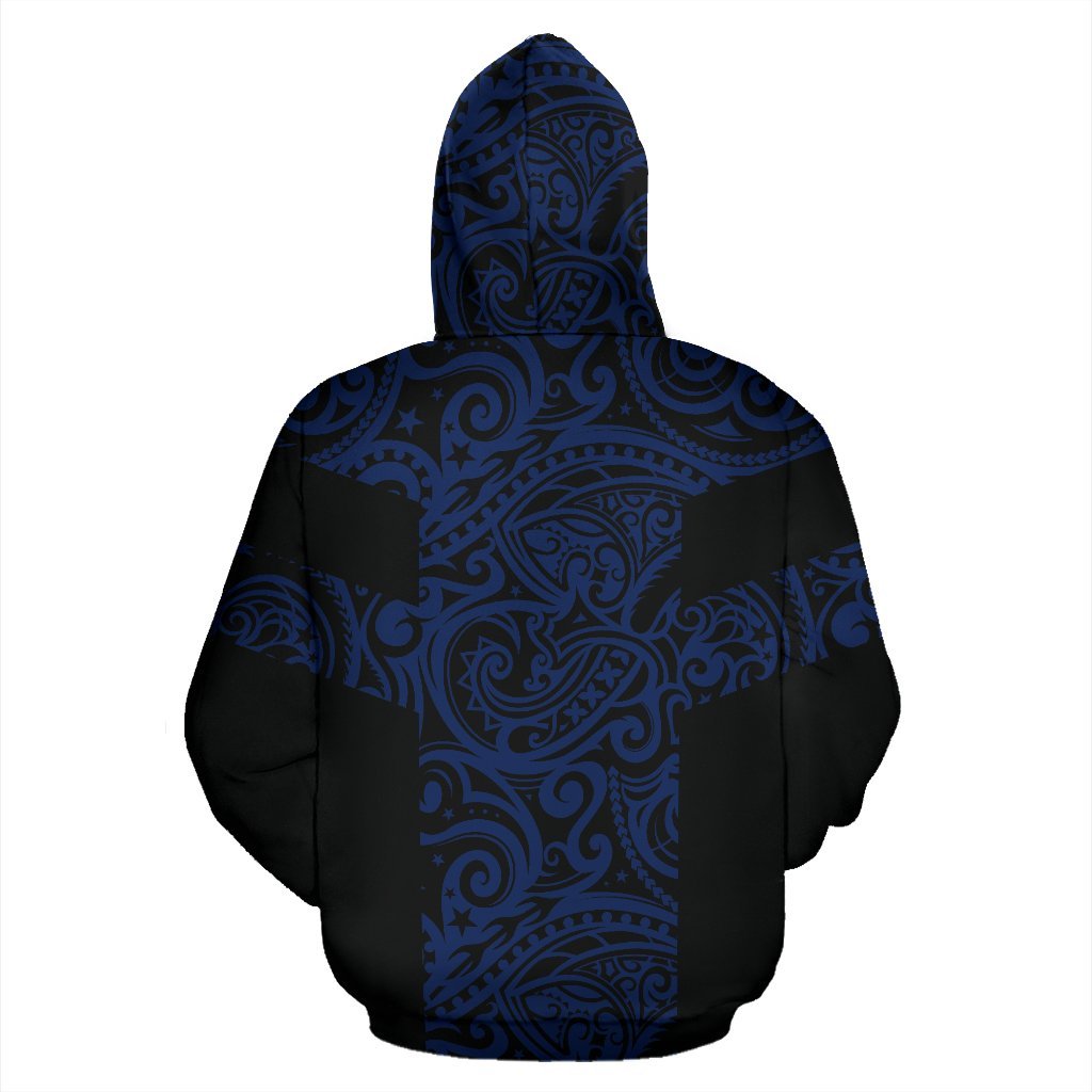 Hoodie Polynesian Tattoo Style Blue - Polynesian Pride