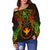 Polynesian Hawaii Women's Off Shoulder Sweater - Reggae Turtle Manta Ray - Polynesian Pride