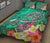 Polynesian Quilt Bed Set - Turtle Plumeria Turquoise Color - Polynesian Pride