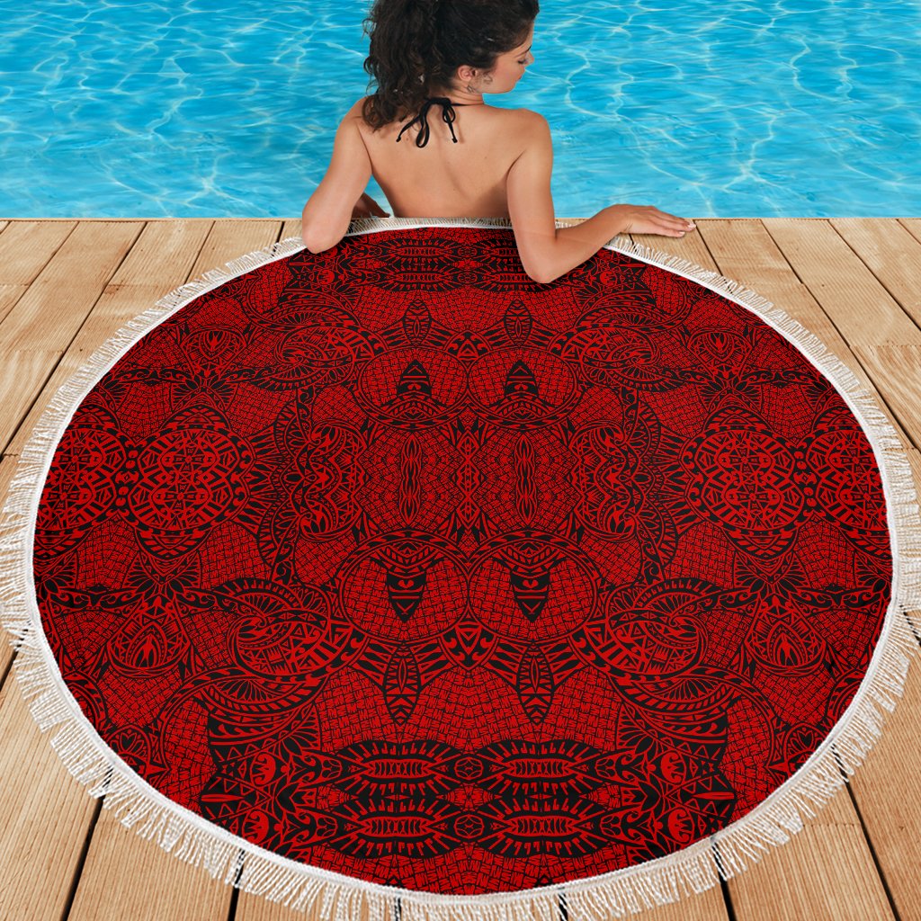 Polynesian Beach Blanket Red - Polynesian Pride