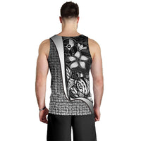 Yap Micronesia Men's Tank Top White - Turtle With Hook - Polynesian Pride