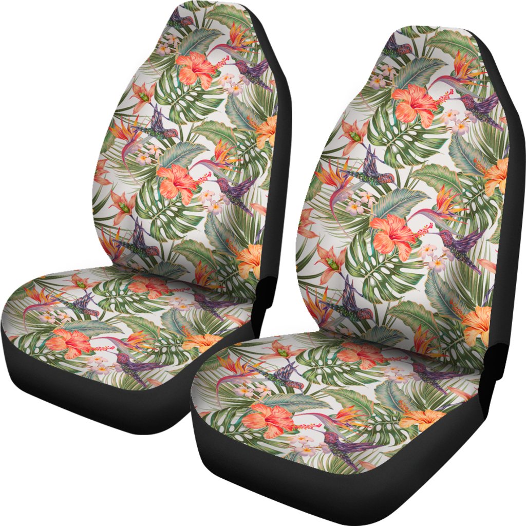 Hawaii Hibiscus Pattern Car Seat Covers 06 Universal Fit White - Polynesian Pride