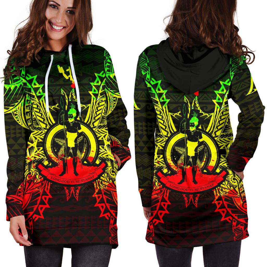 Vanuatu Polynesian Hoodie Dress Map Reggae Reggae - Polynesian Pride