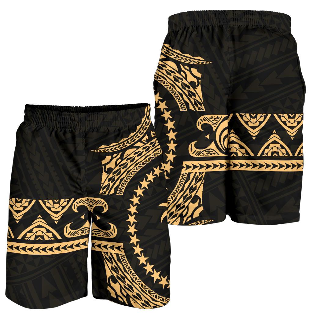Chuuk Polynesian All Over Print Men's Short - Gold Version - Polynesian Pride