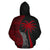 Tahiti Polynesian Custom Zip up Hoodie Coconut Red - Polynesian Pride