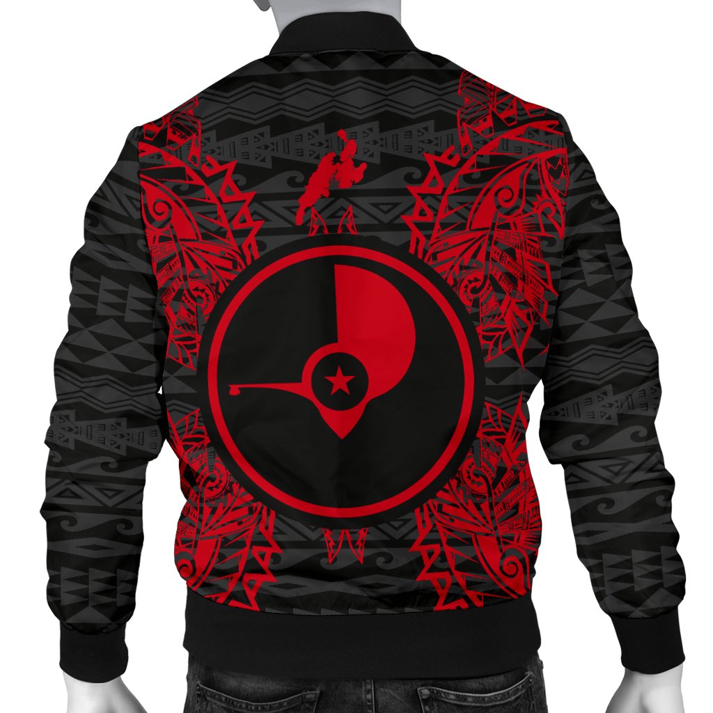 Yap Polynesian Men's Bomber Jacket Map Red - Polynesian Pride
