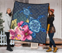 Hawaii Turtle Hibiscus Premium Quilt - LH Style - Polynesian Pride