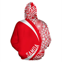 Samoa Polynesian Hoodie Circle Style White and Red Color - Polynesian Pride