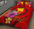 Papua New Guinea Polynesian Quilt Bed Set - Floral With Seal Red - Polynesian Pride