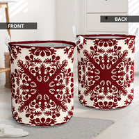 Hawaiian Quilt Tradition Red Laundry Basket AH - Polynesian Pride