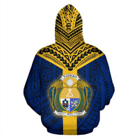 Nauru Zipper Hoodie Nauru Coat of Arms Polynesian Tattoo - Polynesian Pride