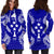 Kosrae Polynesian Hoodie Dress Map Blue - Polynesian Pride