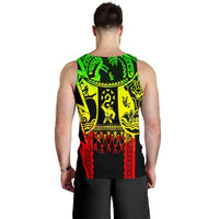 (Custom Personalised) Polynesian Guinea Men's Tank Top - Moana Maui Tattoo With Coat Of Arm Guinea Reggae - Polynesian Pride