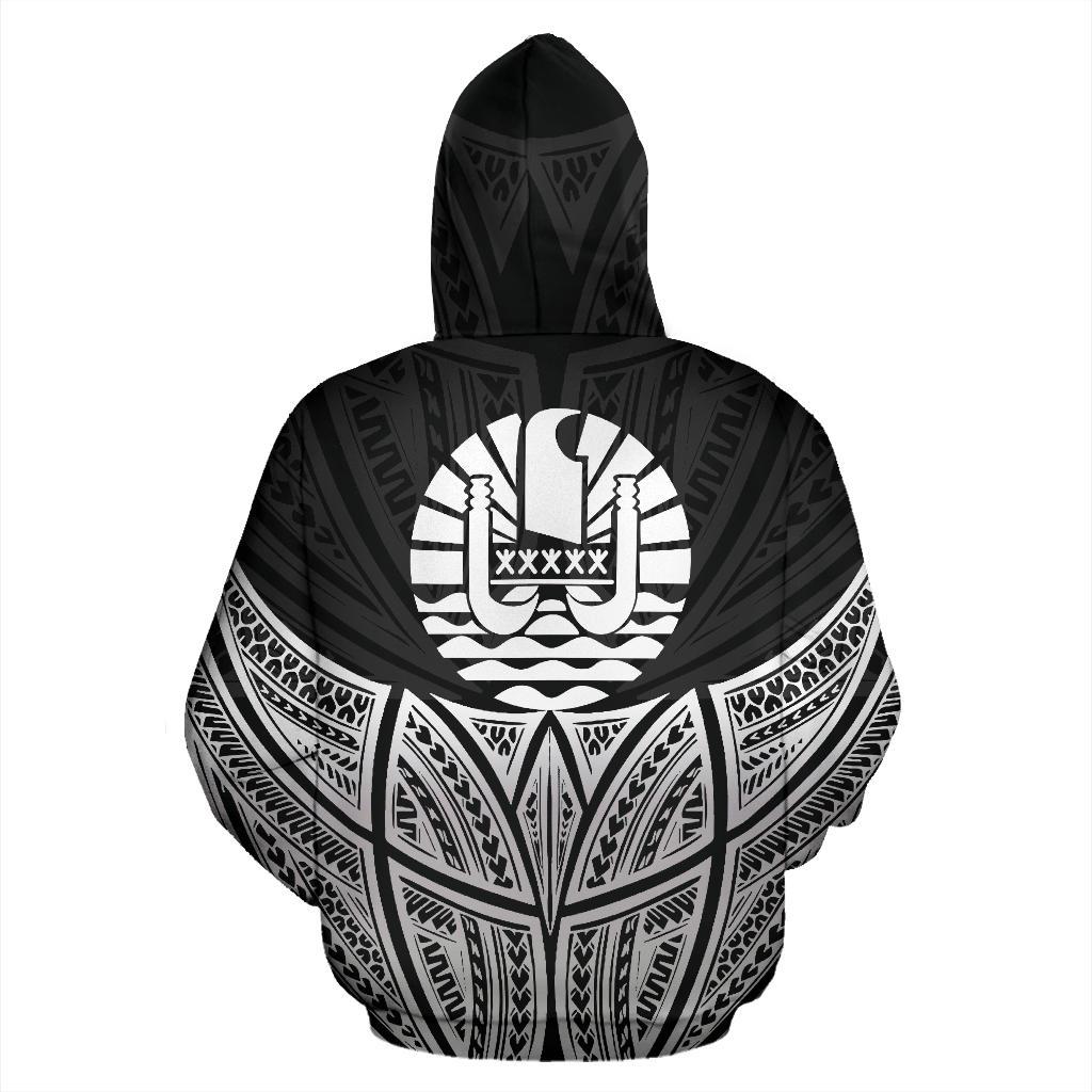 Tahiti Polynesian Hoodie Black Pride Map nd Seal - Polynesian Pride