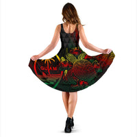 Guam Polynesian Midi Dress - Turtle Hibiscus Reggae - Polynesian Pride