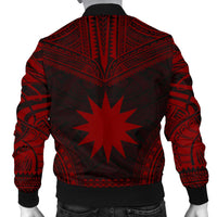 Nauru Polynesian Chief Men's Bomber Jacket - Red Version - Polynesian Pride
