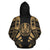 French Polynesia All Over Custom Zip up Hoodie Gold Tattoo Style - Polynesian Pride