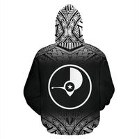 Yap All Over Hoodie Black Fog Style - Polynesian Pride