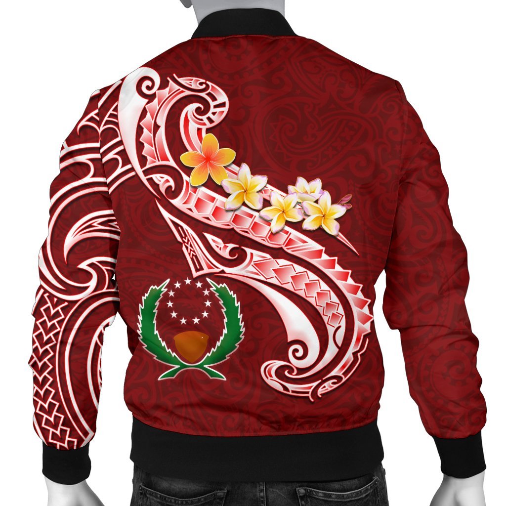 Pohnpei Personalised Men's Bomber Jacket - Pohnpei Seal Polynesian Patterns Plumeria - Polynesian Pride