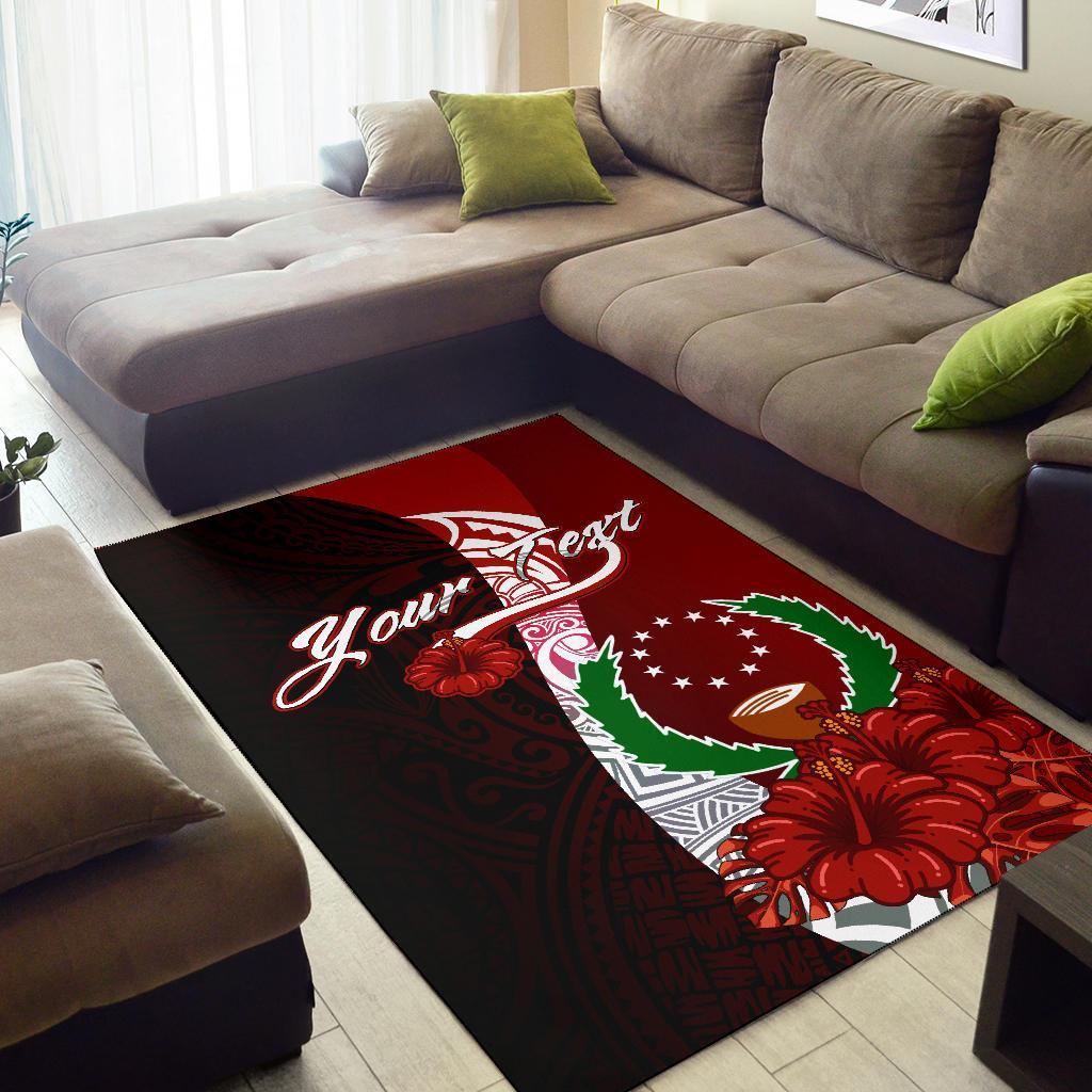 Pohnpei Micronesia Custom Personalised Area Rug - Coat Of Arm With Hibiscus - Polynesian Pride