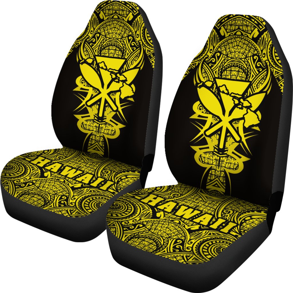 Kanaka Map Polynesian Car Seat Cover - Yellow - Armor Style - Polynesian Pride