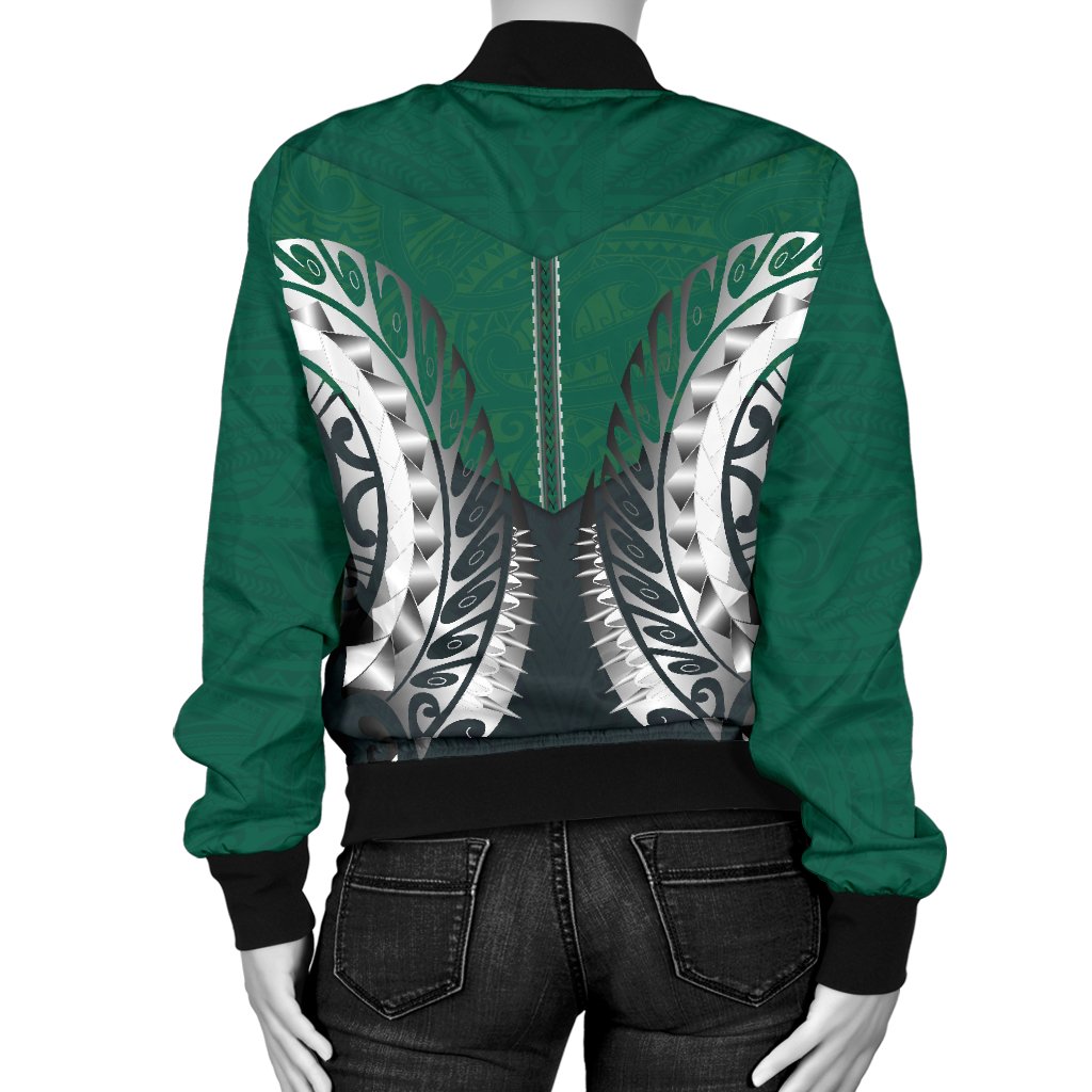 Koru Polynesian Tattoo Women Bomber Jacket - Polynesian Pride