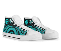 Wallis and Futuna High Top Canvas Shoes - Turquoise Tentacle Turtle - Polynesian Pride