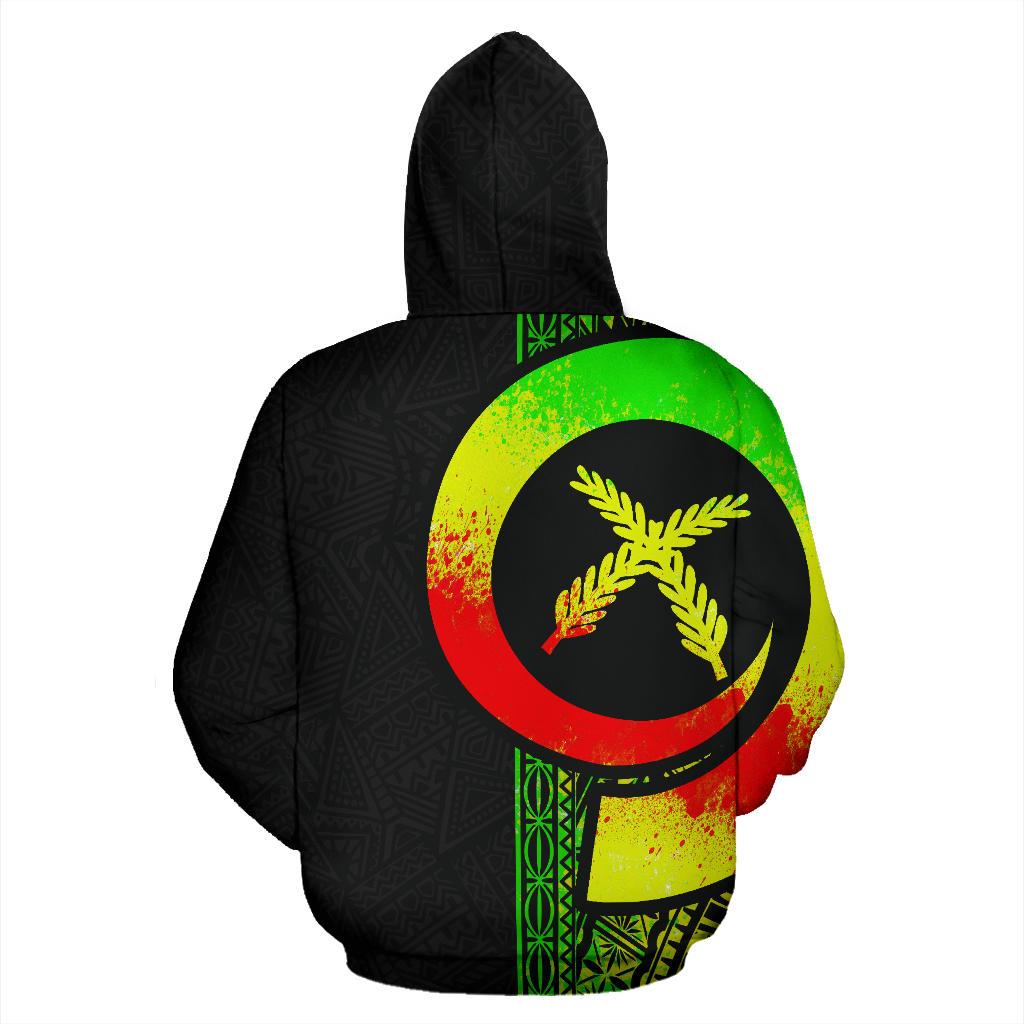 Vanuatu Polynesian Zip up Hoodie Reggae Line - Polynesian Pride
