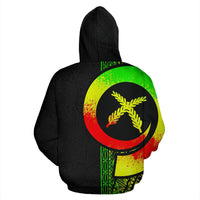 Vanuatu Polynesian Zip up Hoodie Reggae Line - Polynesian Pride