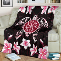 Hawaiian Pinky Turtle Plumeria Blanket - Polynesian Pride