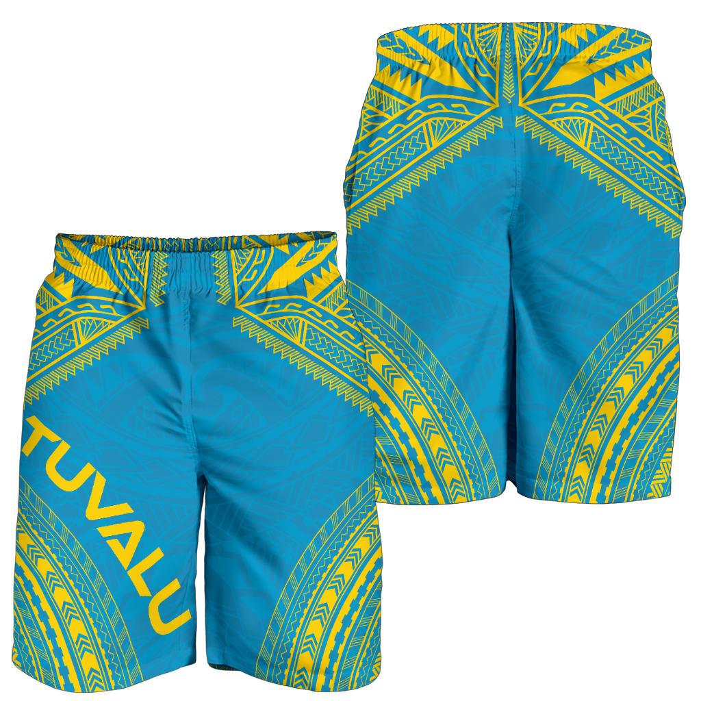 Tuvalu Men's Shorts - Polynesian Chief Flag Version - Polynesian Pride