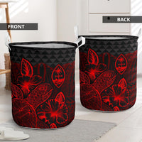 Guam Laundry Basket - Polynesian Turtle Hibiscus Red - Polynesian Pride