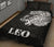 Sun In Leo Zodiac Quilt Bed Set Polynesian Tattoo Simple - White - Polynesian Pride