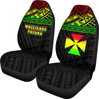 Wallis And Futuna Car Seat Covers - Wallis And Futuna Reggae Coat Of Arms Polynesian Tattoo - Polynesian Pride